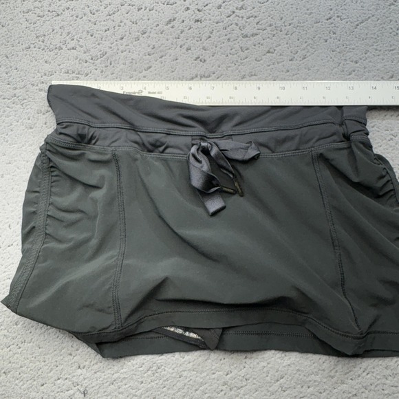 Lululemon Athletic Skirt Skort Womens 4 Black Built-In Shorts Drawstring Pocket - Picture 4 of 8